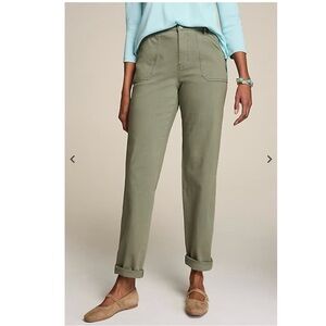 J JILL PATCH POCKETS LIGHT MOSSY GREEN JEANS SIZE 18 TALL.